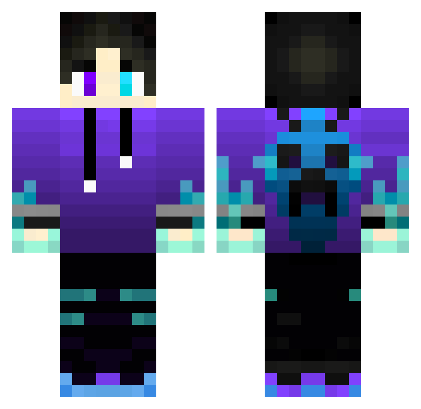 TianChaison Minecraft skin, front and back view