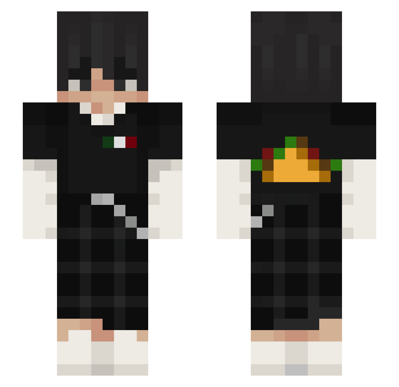 R7_MoZeedat Minecraft skin, front and back view