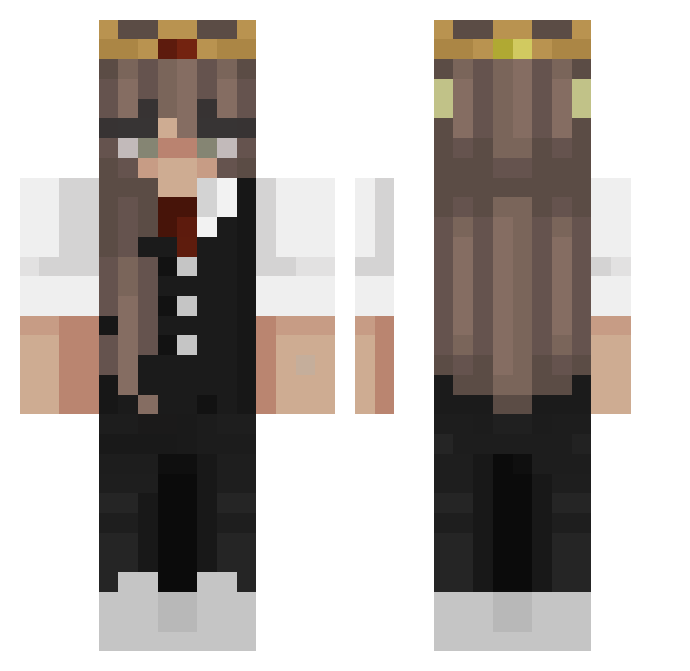 Shvenn Minecraft skin, front and back view