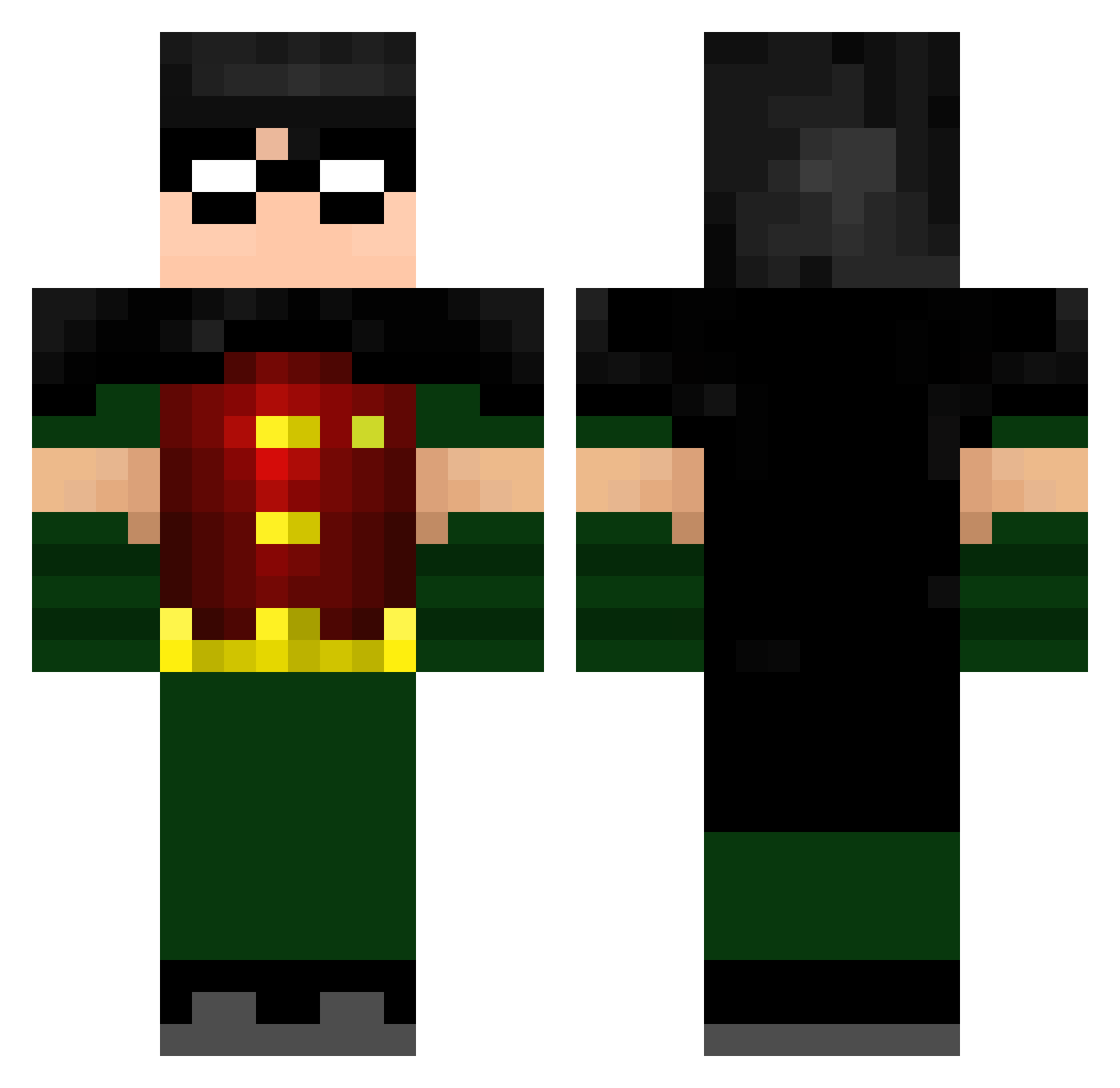 bungasbae Minecraft skin, front and back view