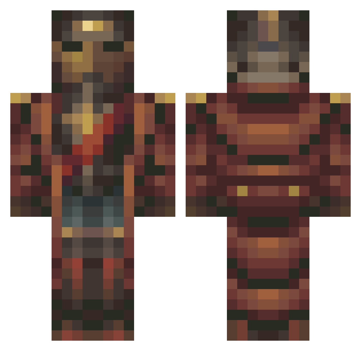 Endie147 Minecraft skin, front and back view