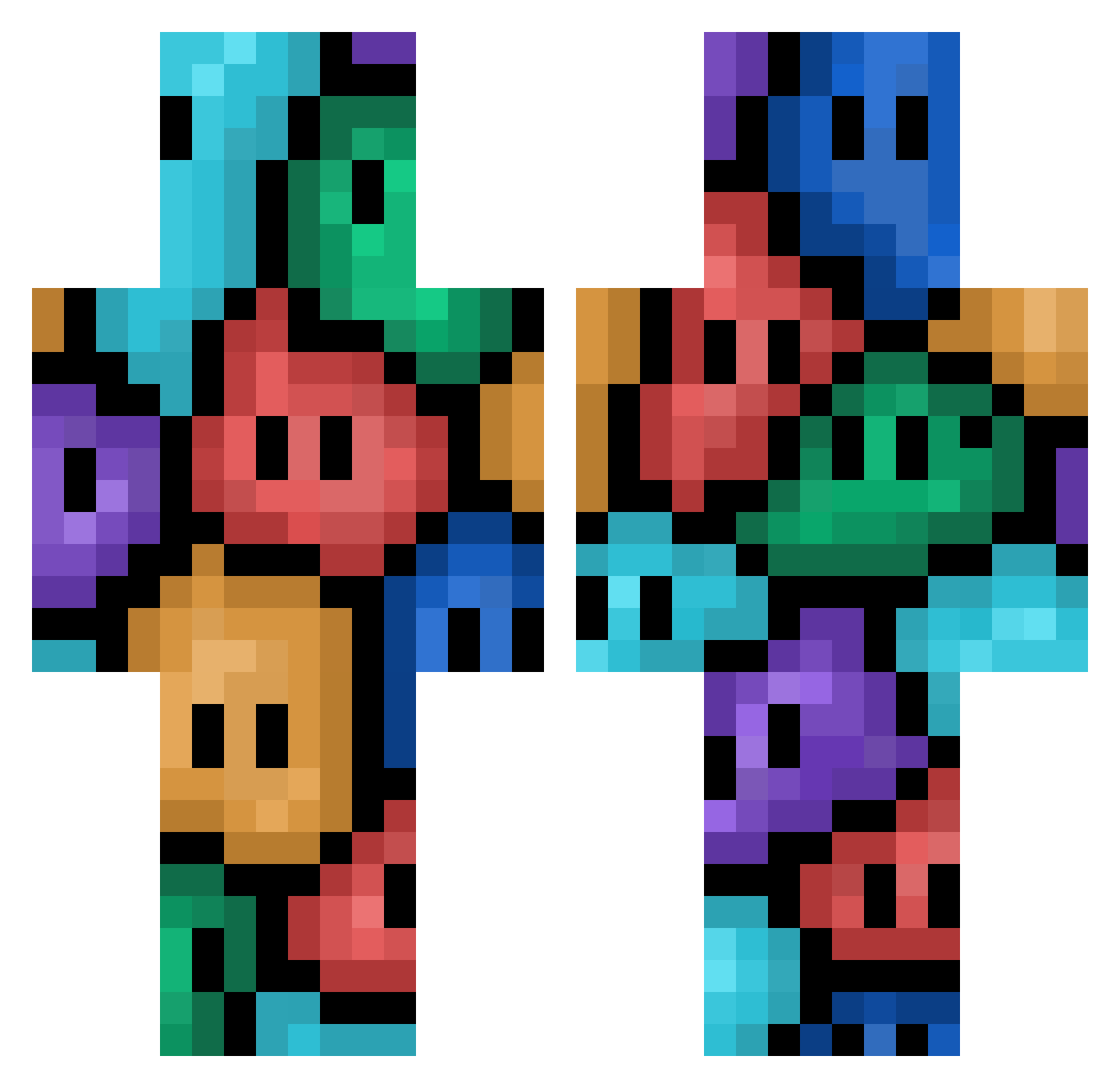 QO00QOO0QOQ0OQO0 Minecraft skin, front and back view