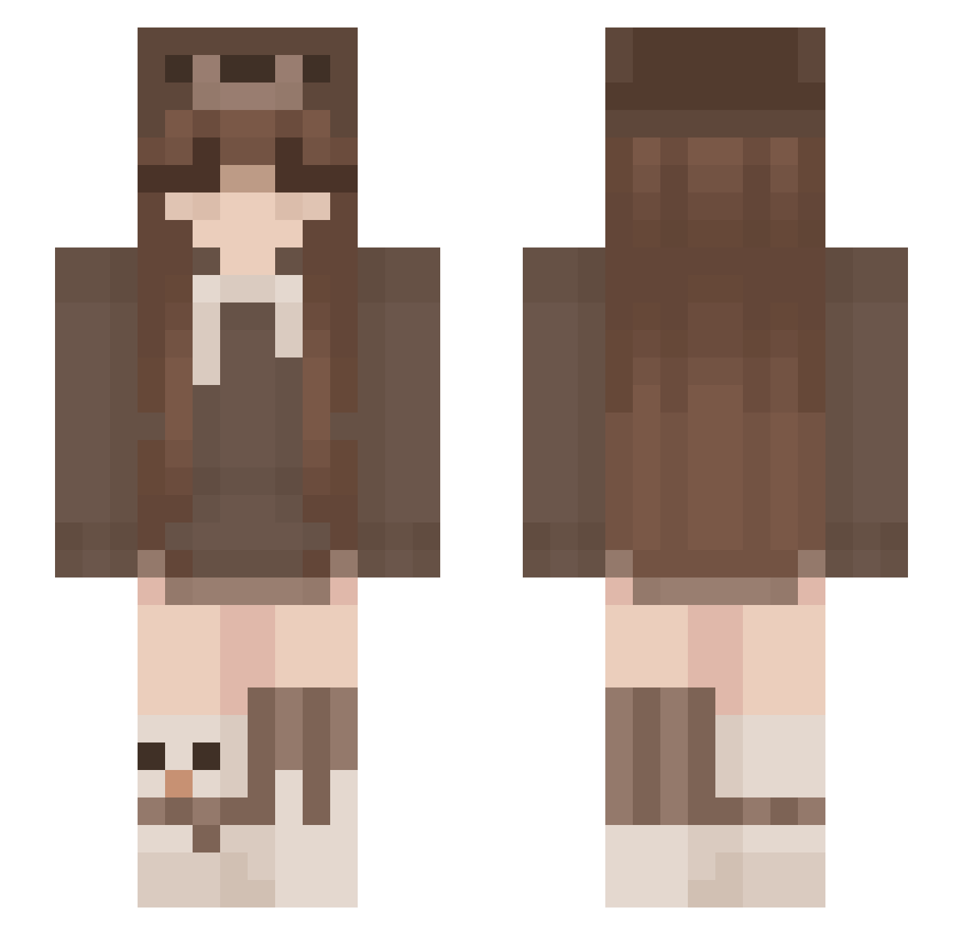 PinkSkyyyyy Minecraft skin, front and back view