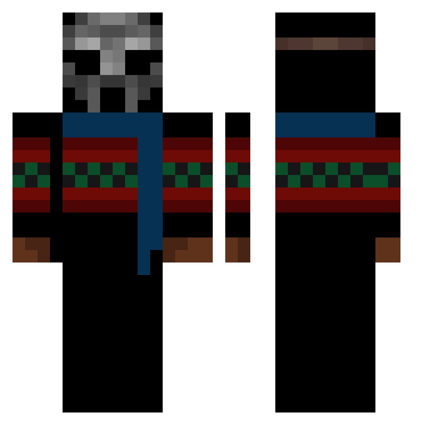 BushTheBrownTTV Minecraft skin, front and back view