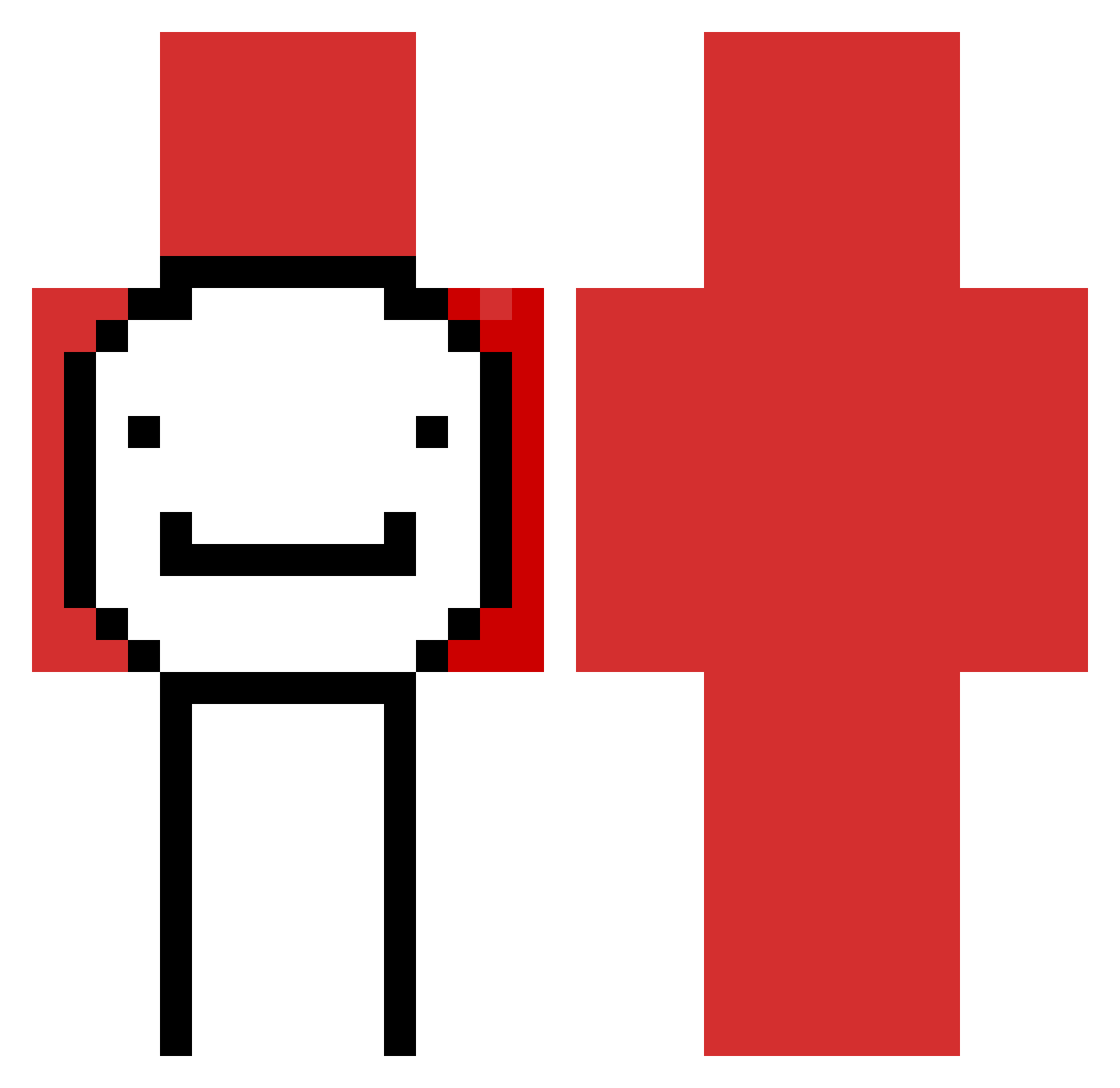 Cyborguee Minecraft skin, front and back view
