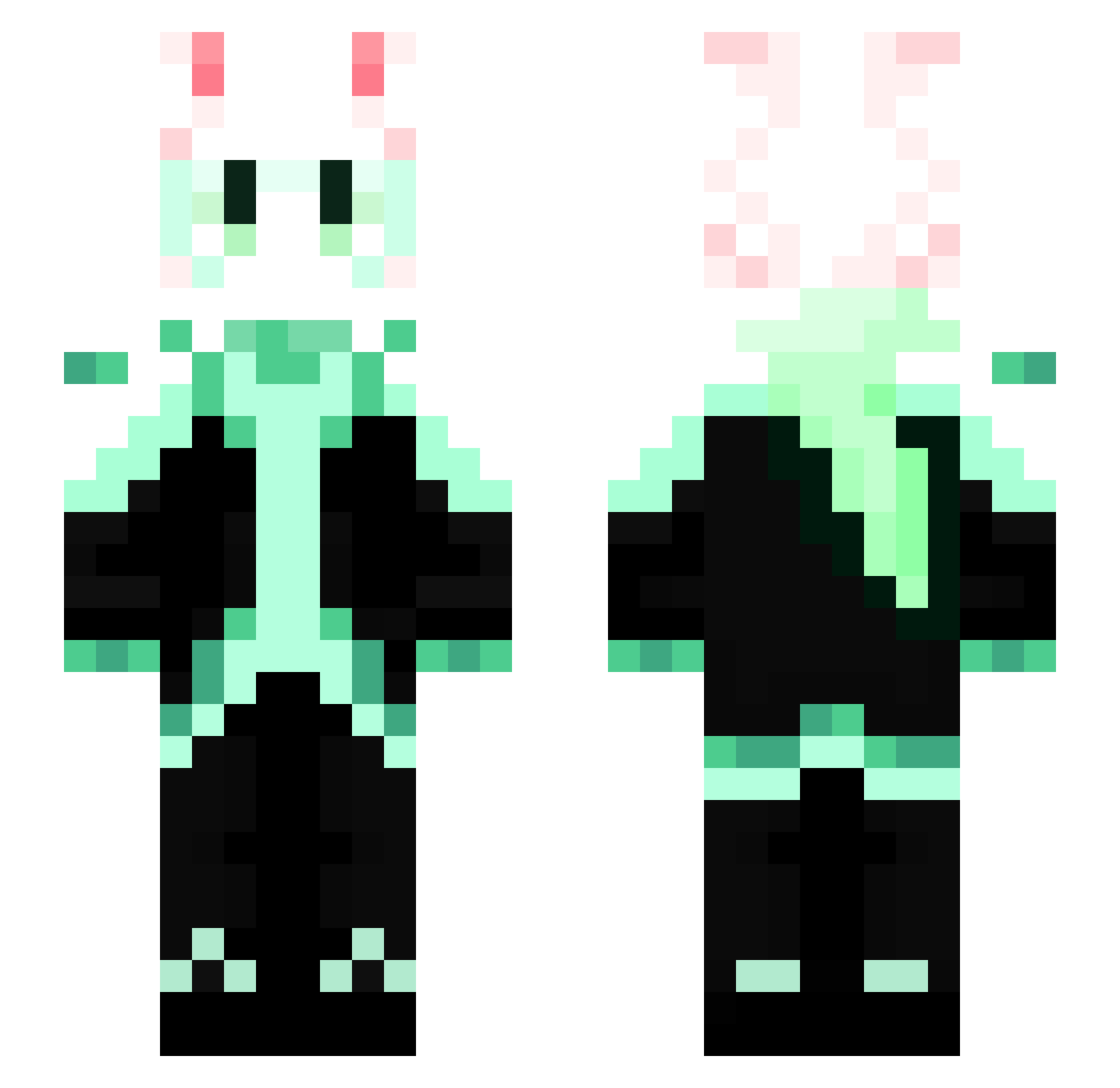 Apextation Minecraft skin, front and back view