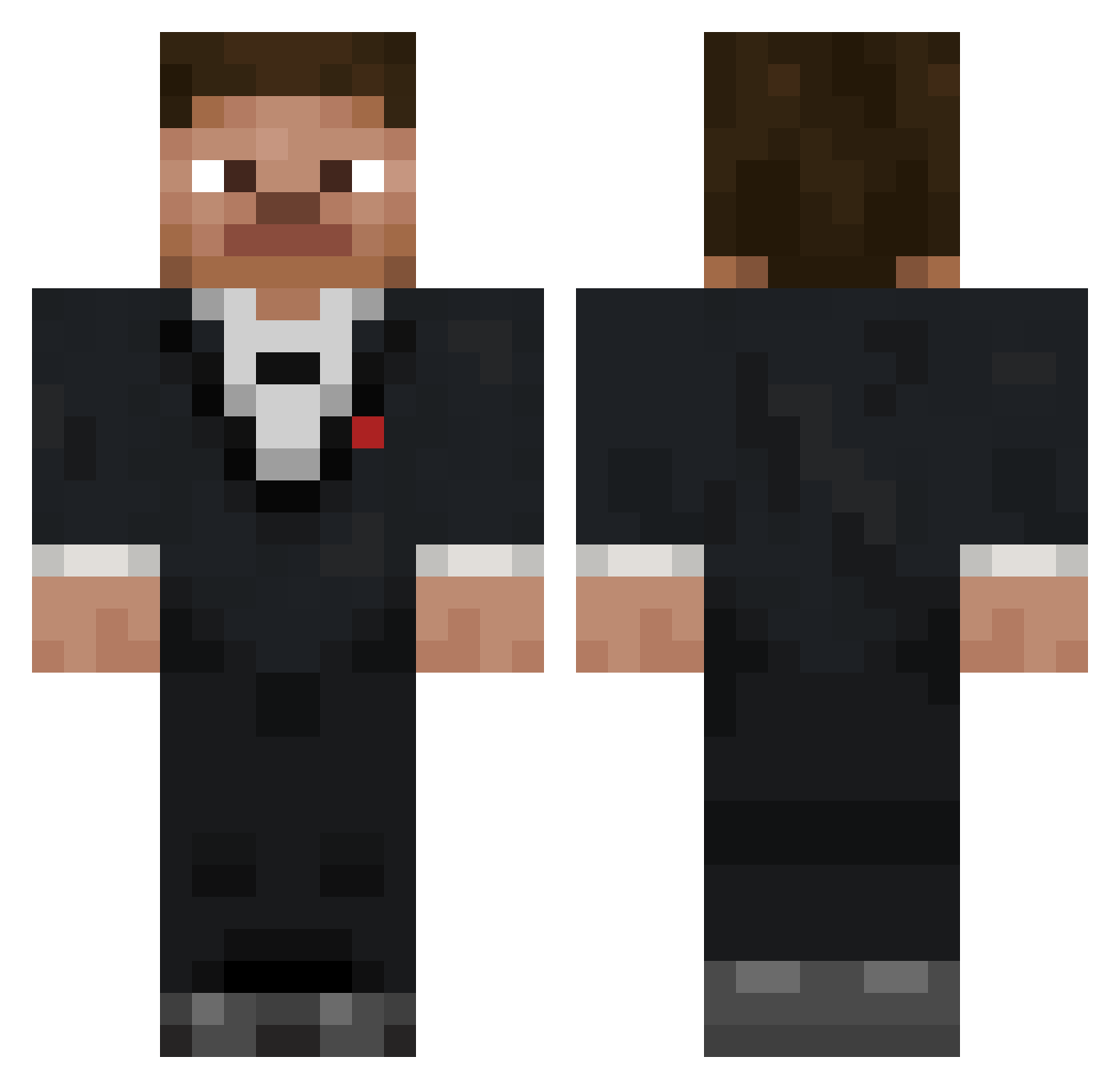 Vibrine Minecraft skin, front and back view