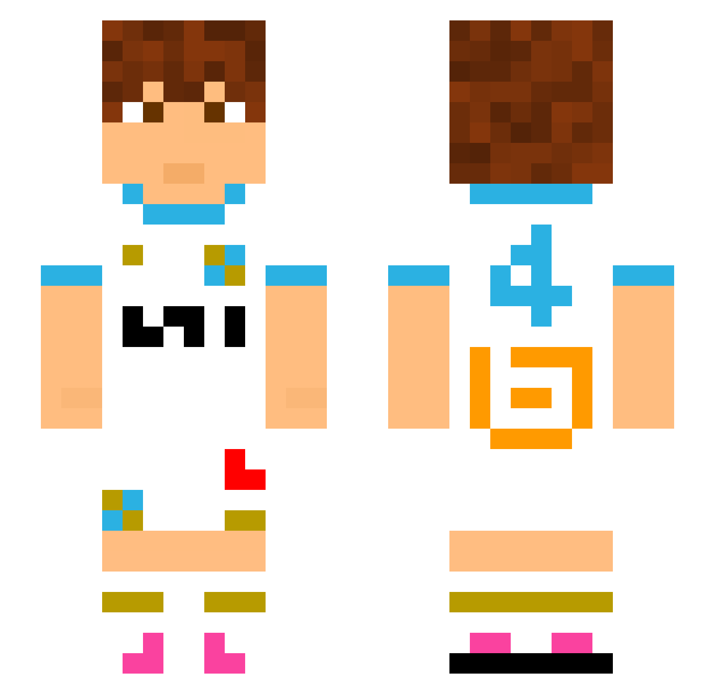 Thechamp220 Minecraft skin, front and back view
