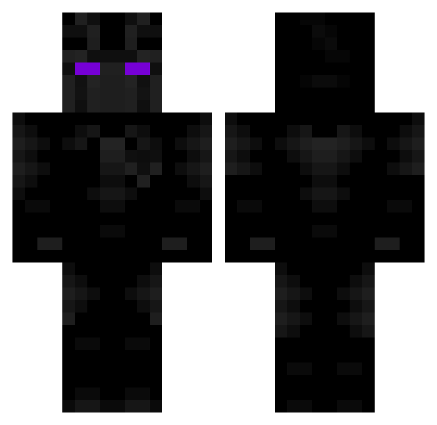 Extraid Minecraft skin, front and back view