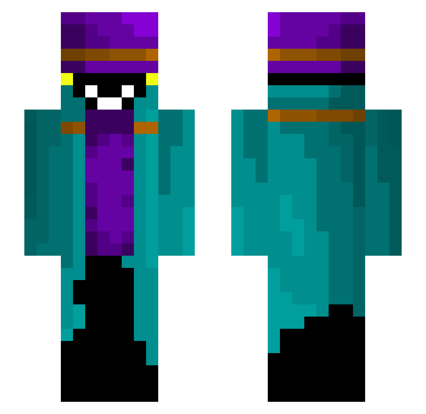 Groochyman Minecraft skin, front and back view