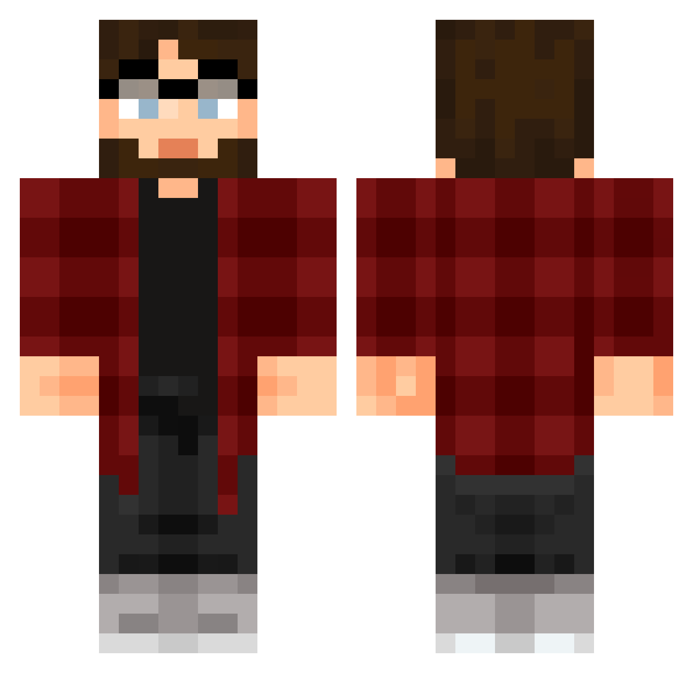 xSesamix Minecraft skin, front and back view