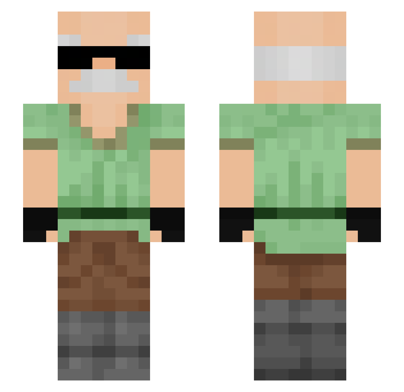 SrViejo Minecraft skin, front and back view