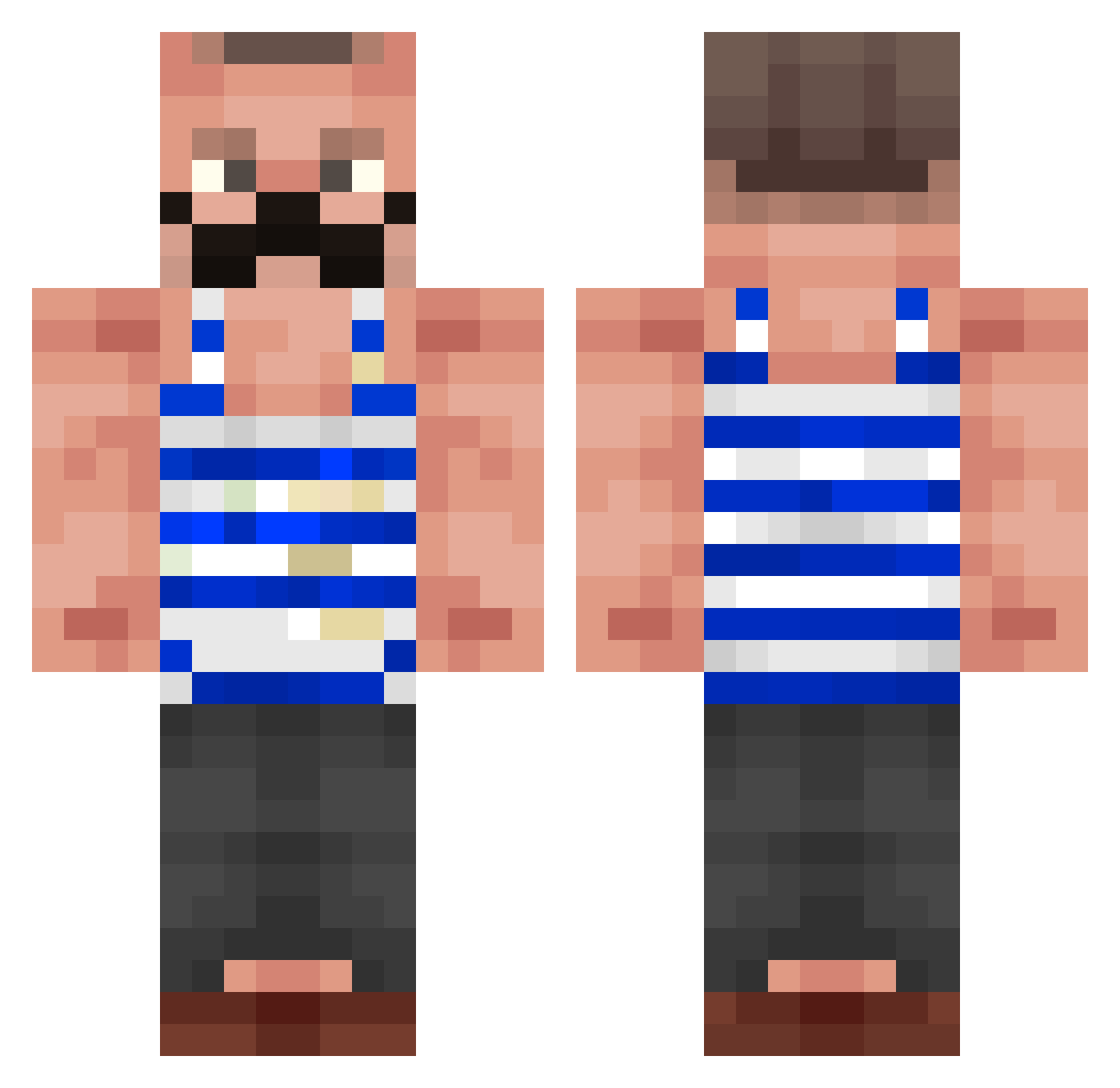 jopi4 Minecraft skin, front and back view