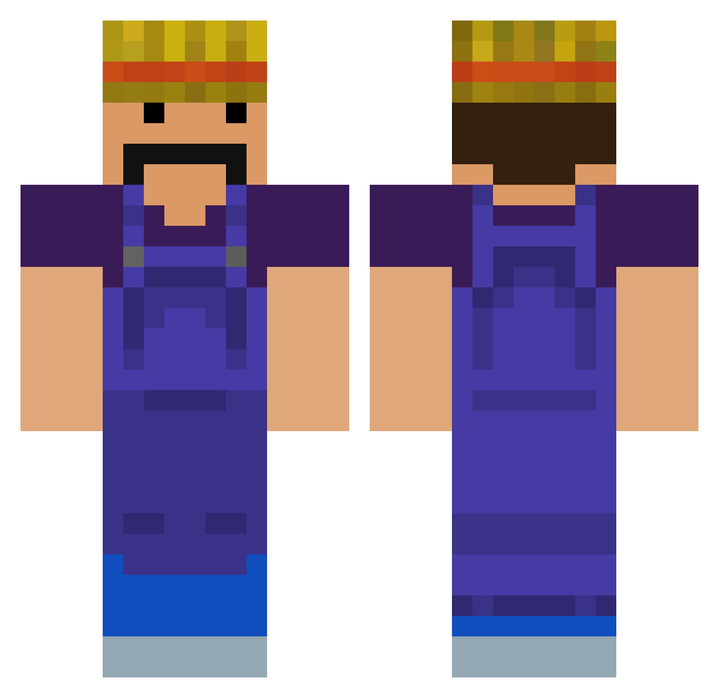Surrebutter Minecraft skin, front and back view