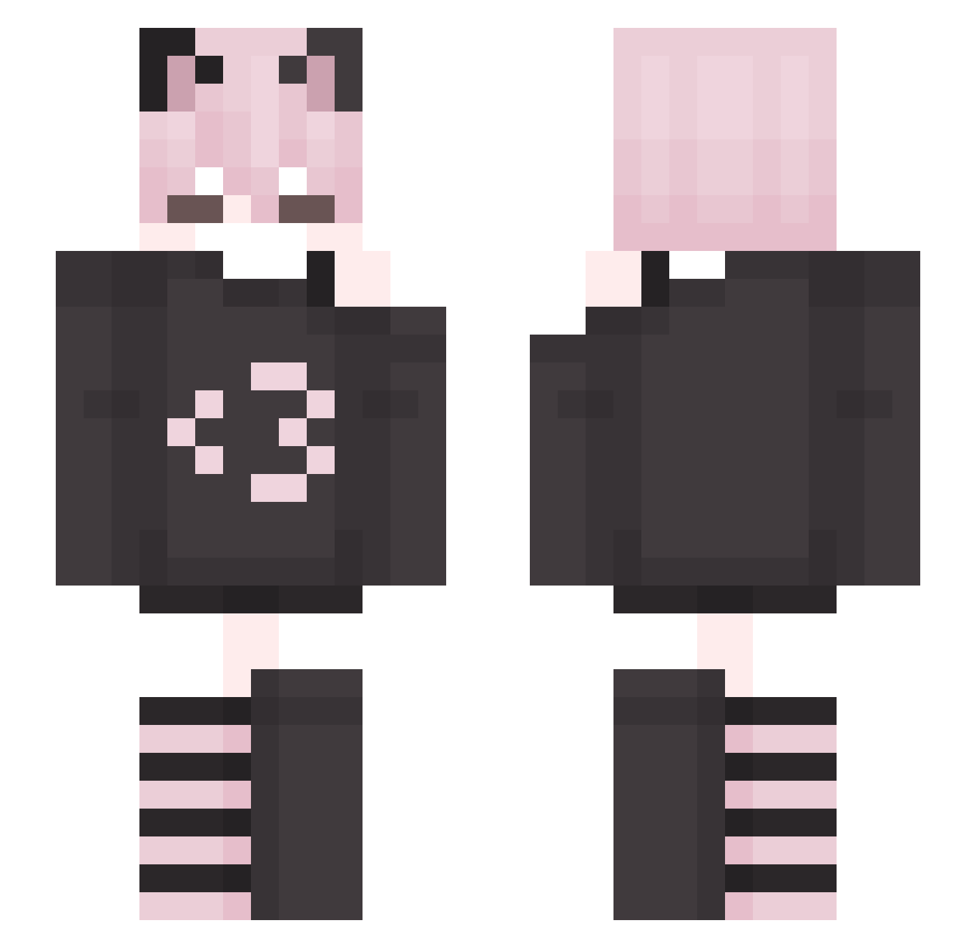 FlameWqsHere Minecraft skin, front and back view