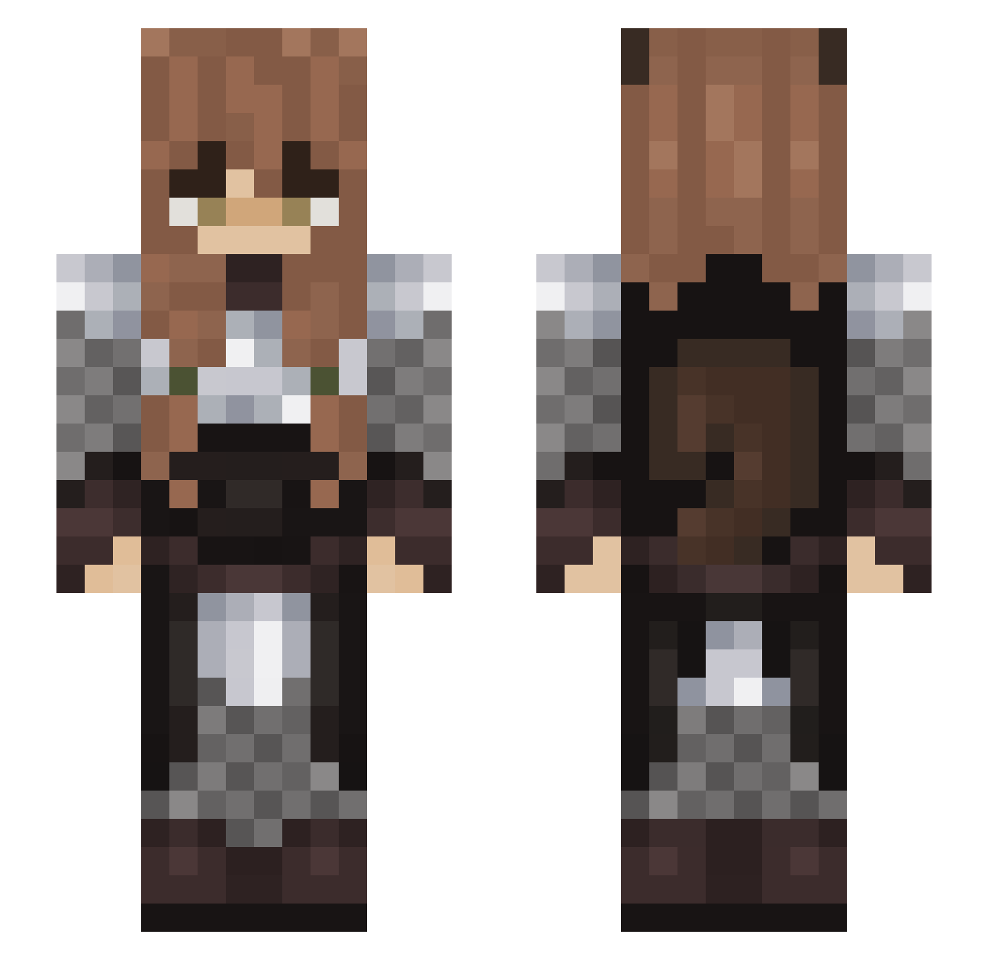 AppleJacey Minecraft skin, front and back view