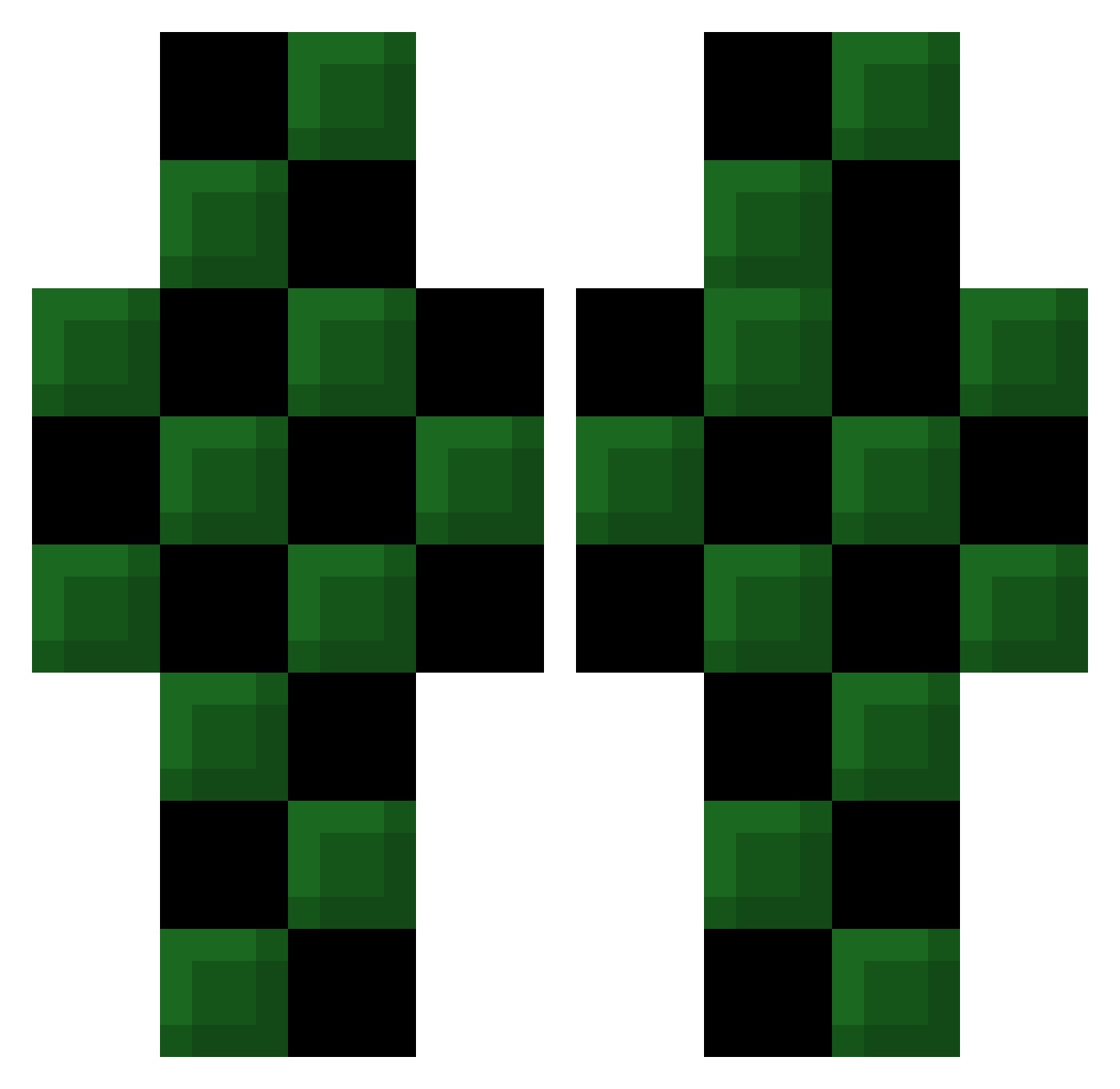 C2JC Minecraft skin, front and back view