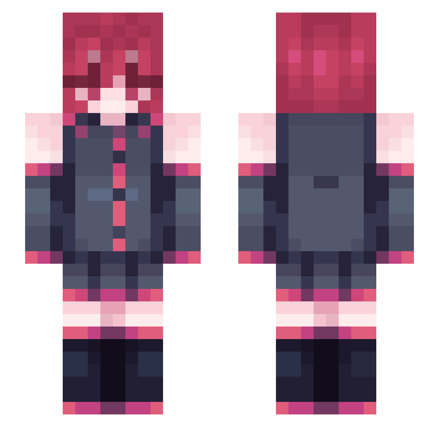 Tetorel Minecraft skin, front and back view