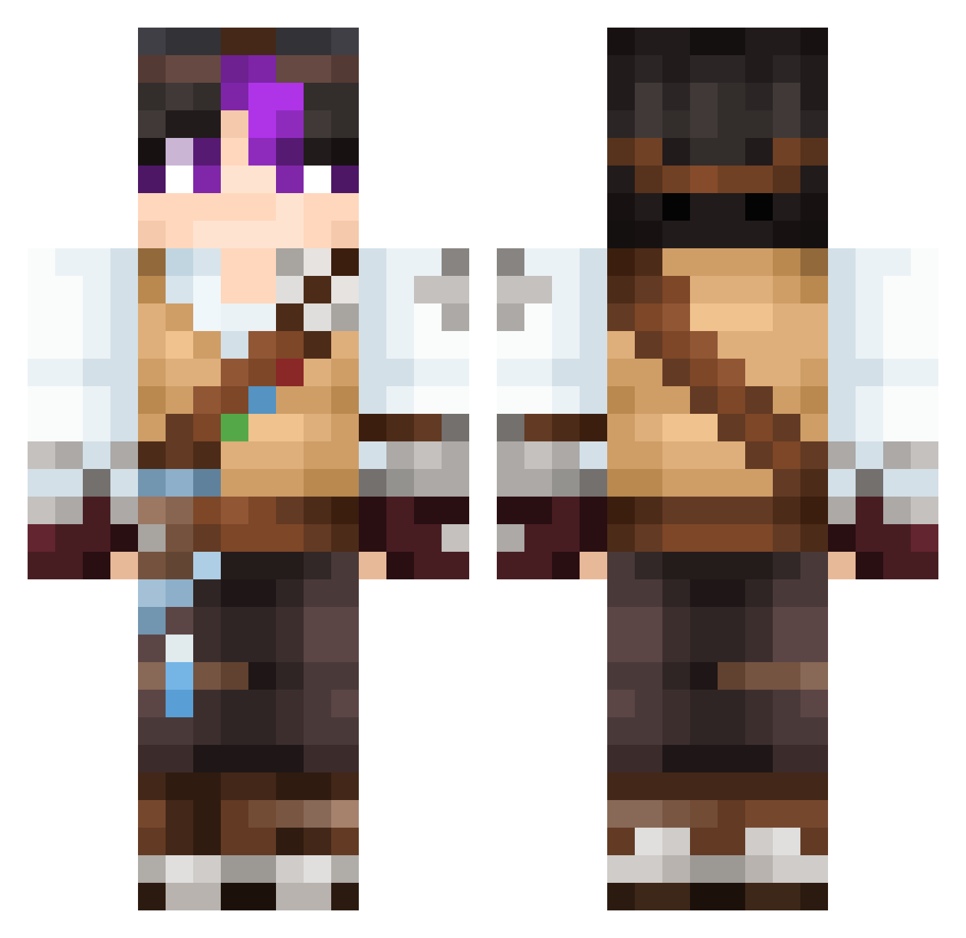 GhostlyAj Minecraft skin, front and back view