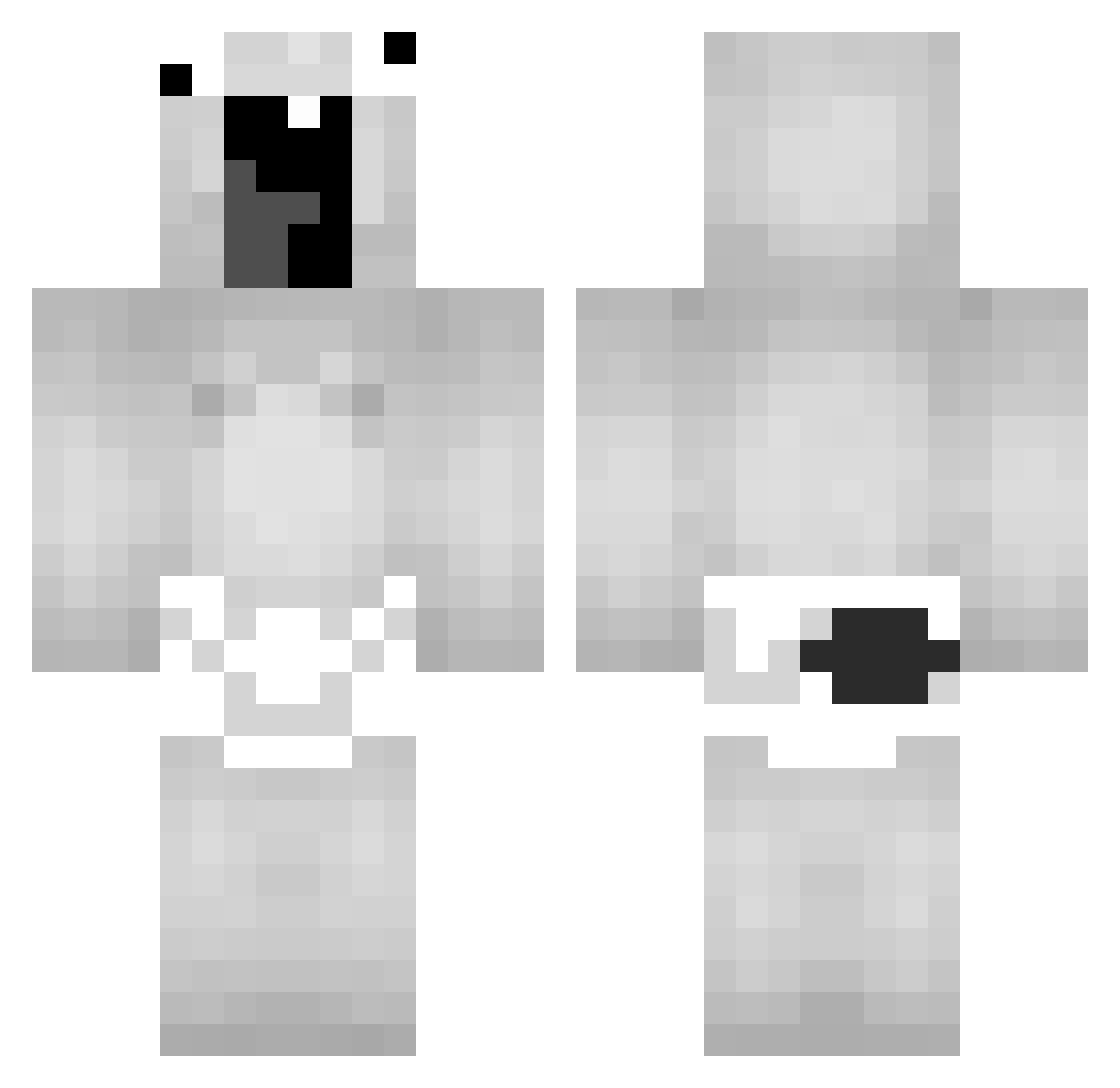 WackaPoo Minecraft skin, front and back view