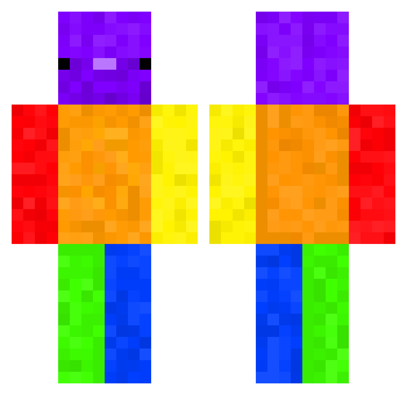 Kaja311 Minecraft skin, front and back view