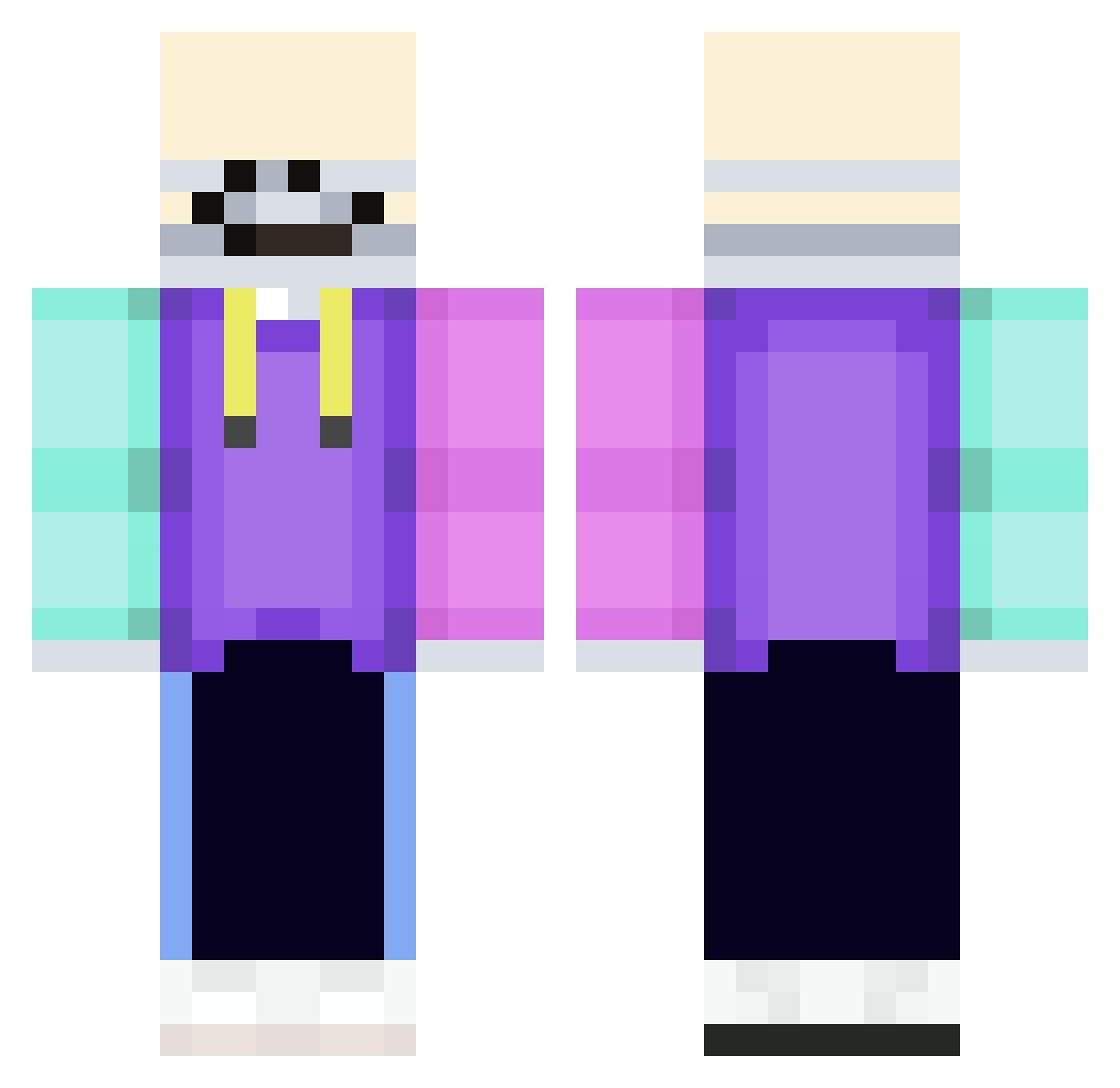 Eldonitacoolmin Minecraft skin, front and back view