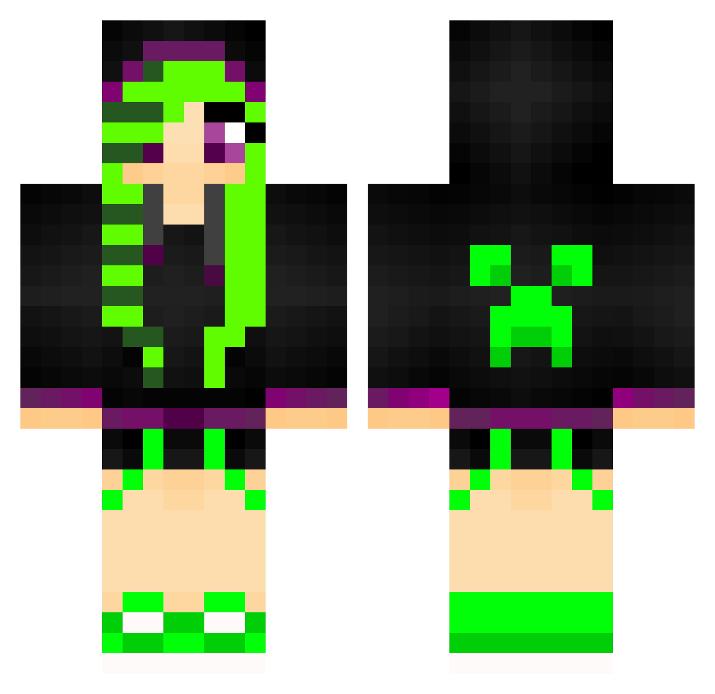 Leenzar Minecraft skin, front and back view