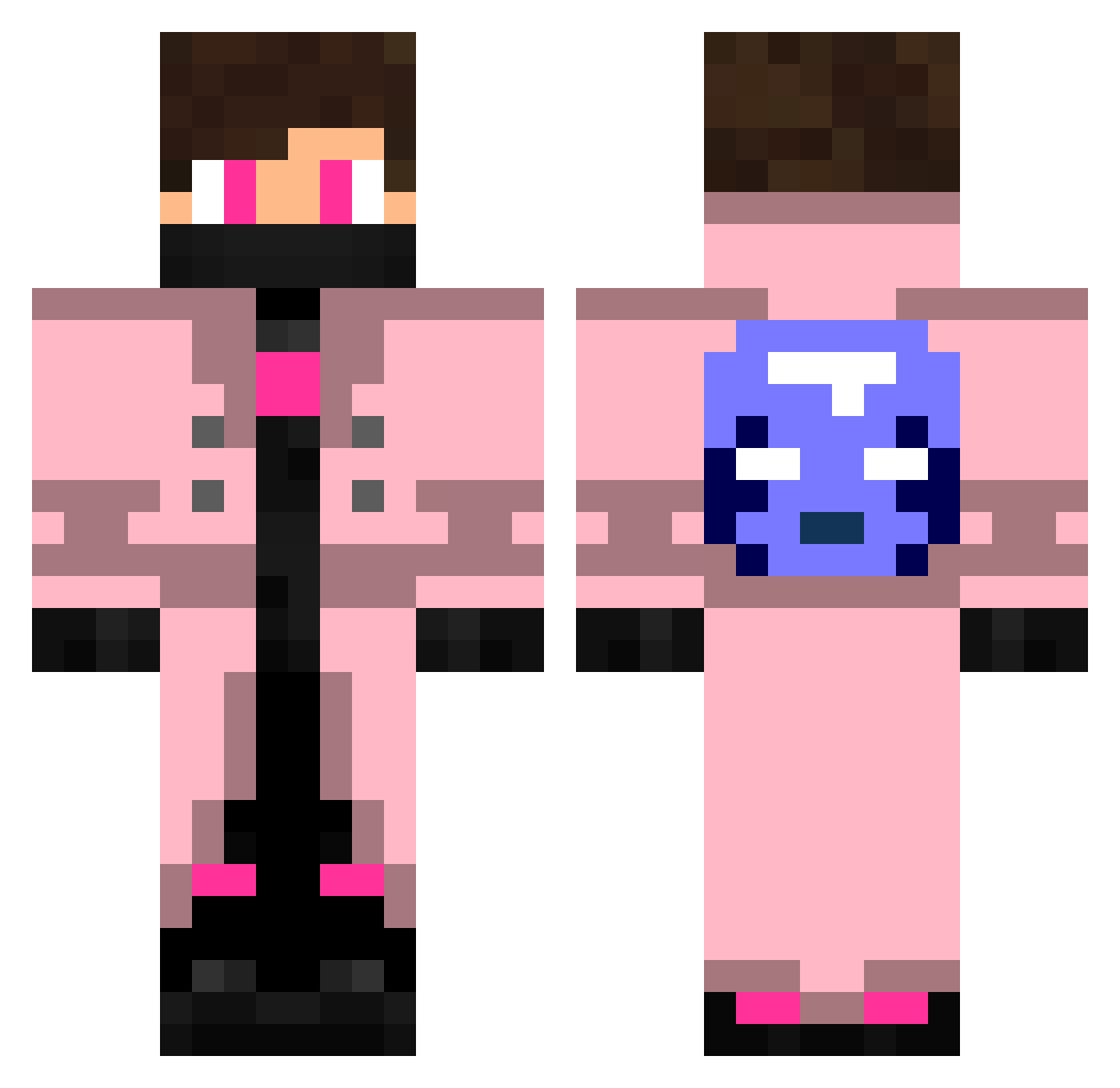 Shifturz Minecraft skin, front and back view