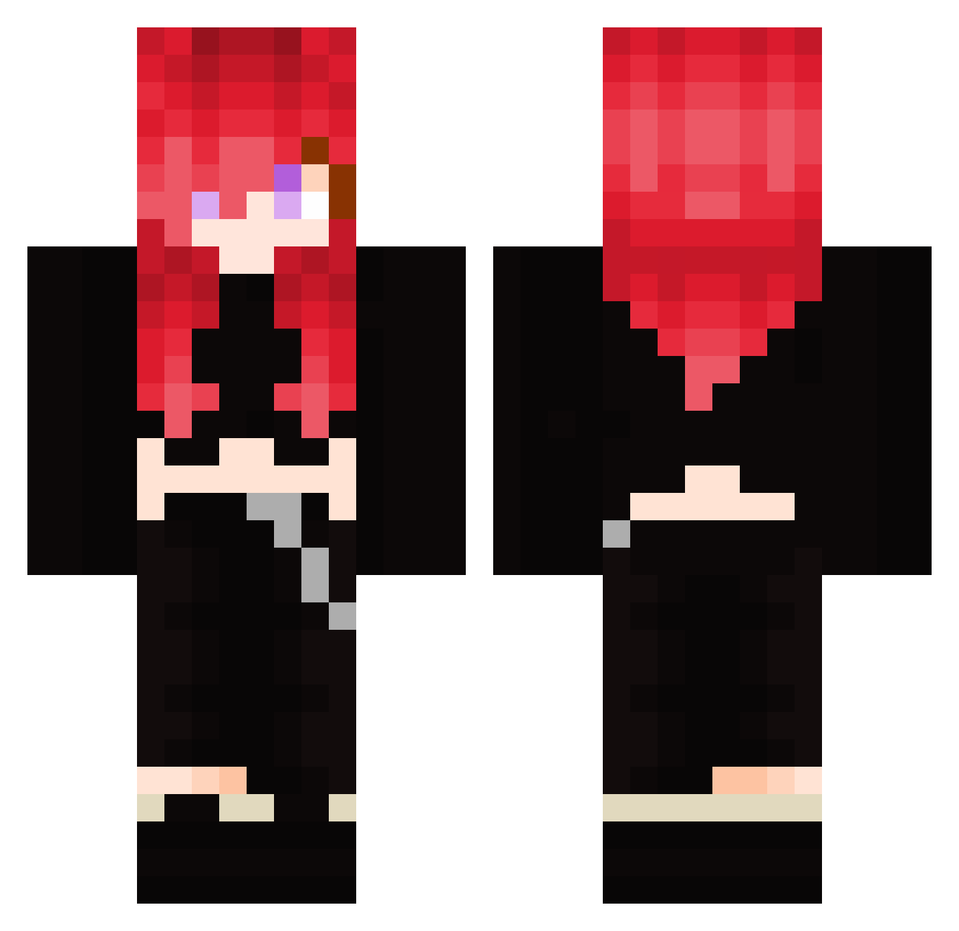 SanguineAsh Minecraft skin, front and back view