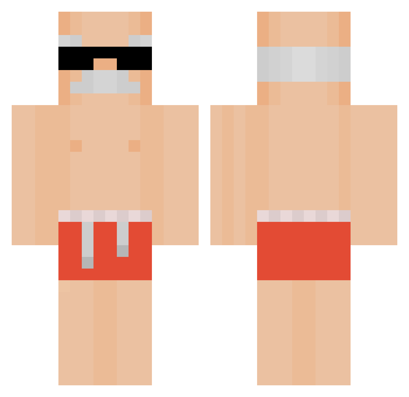 oihi Minecraft skin, front and back view