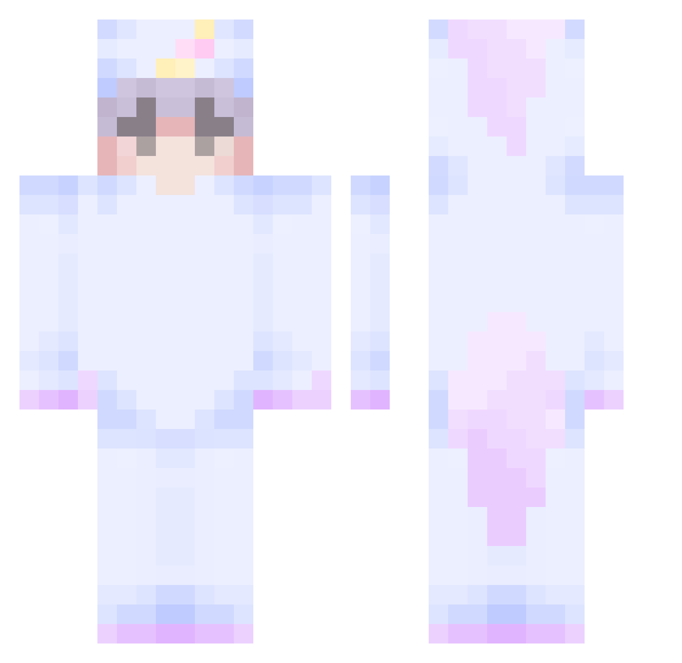 Virtual91 Minecraft skin, front and back view