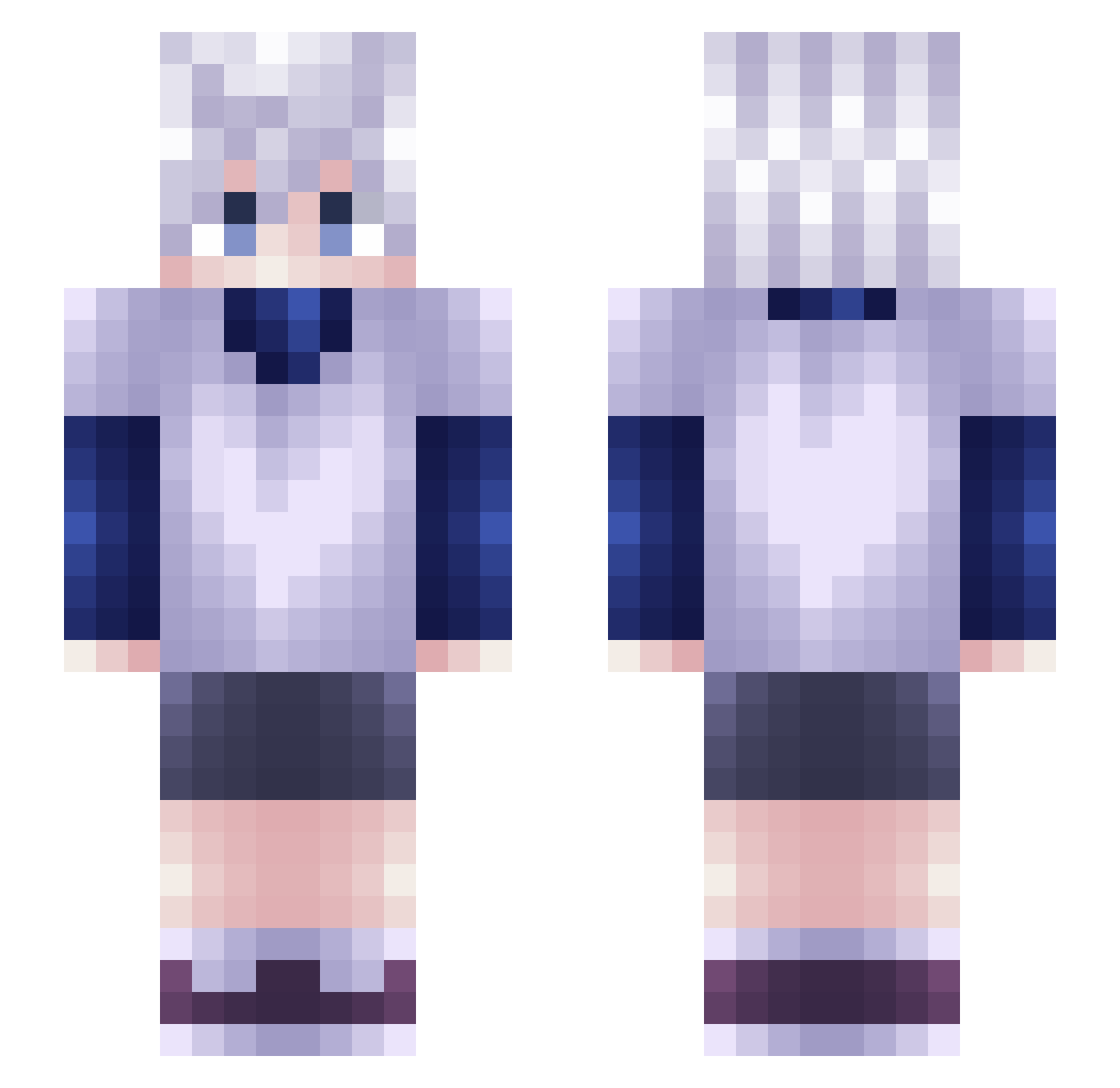 double2happiness Minecraft skin, front and back view