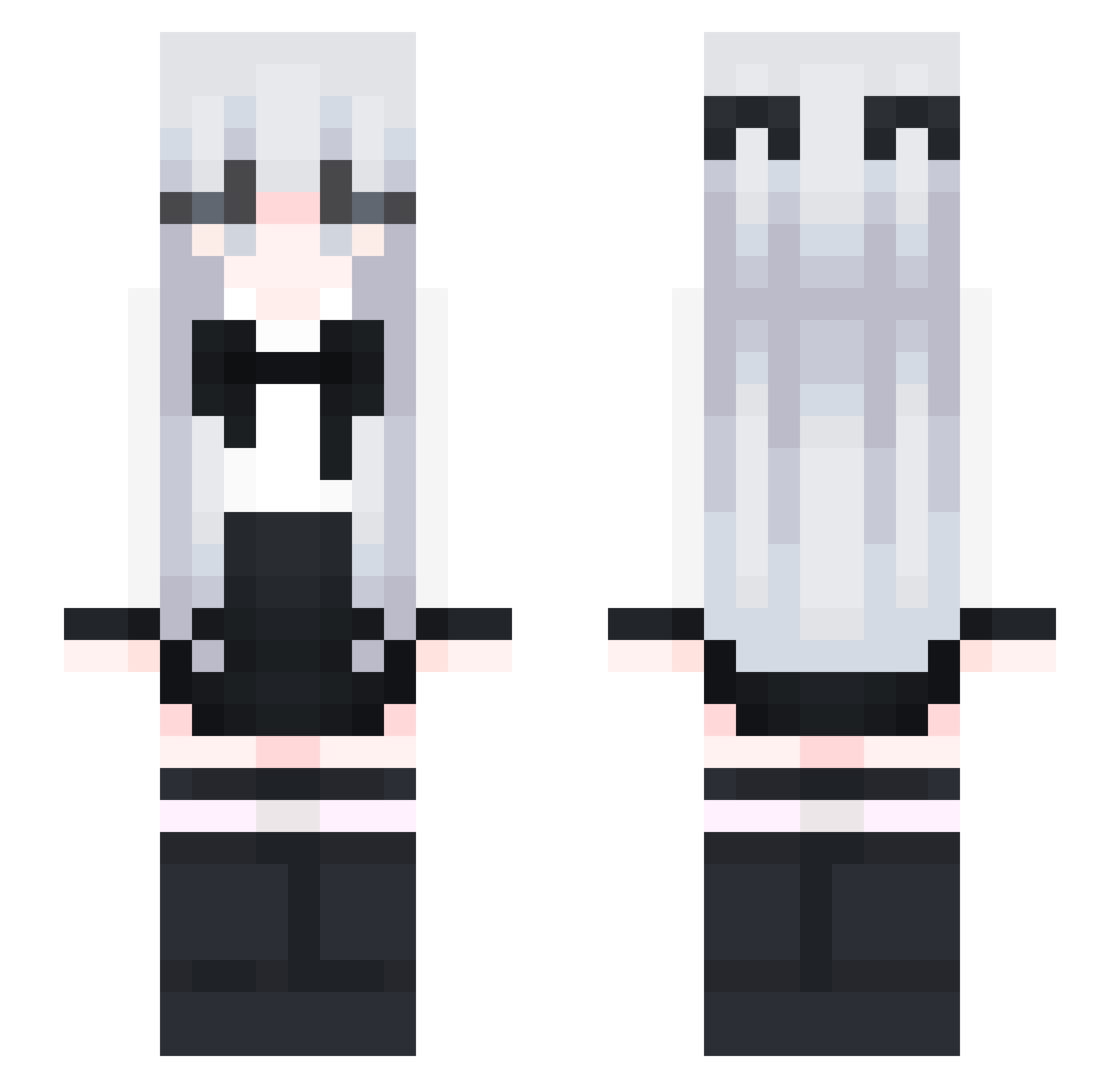 uywii Minecraft skin, front and back view