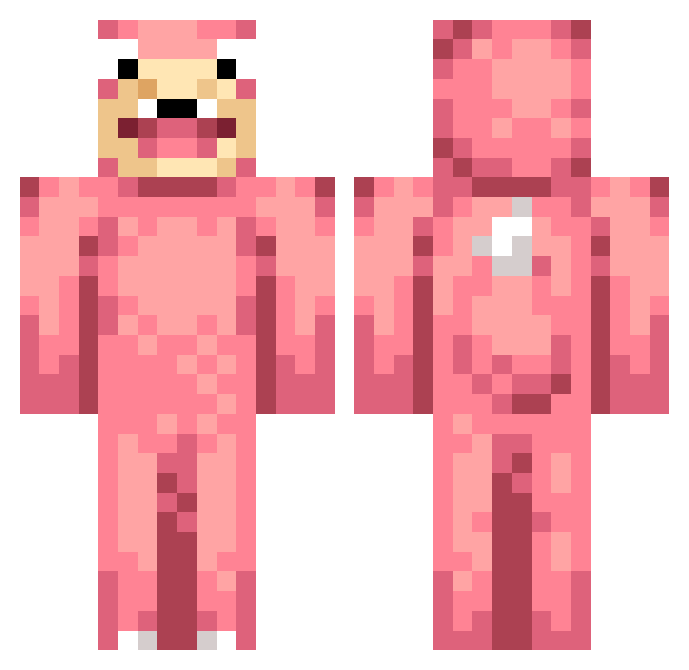 0buble Minecraft skin, front and back view