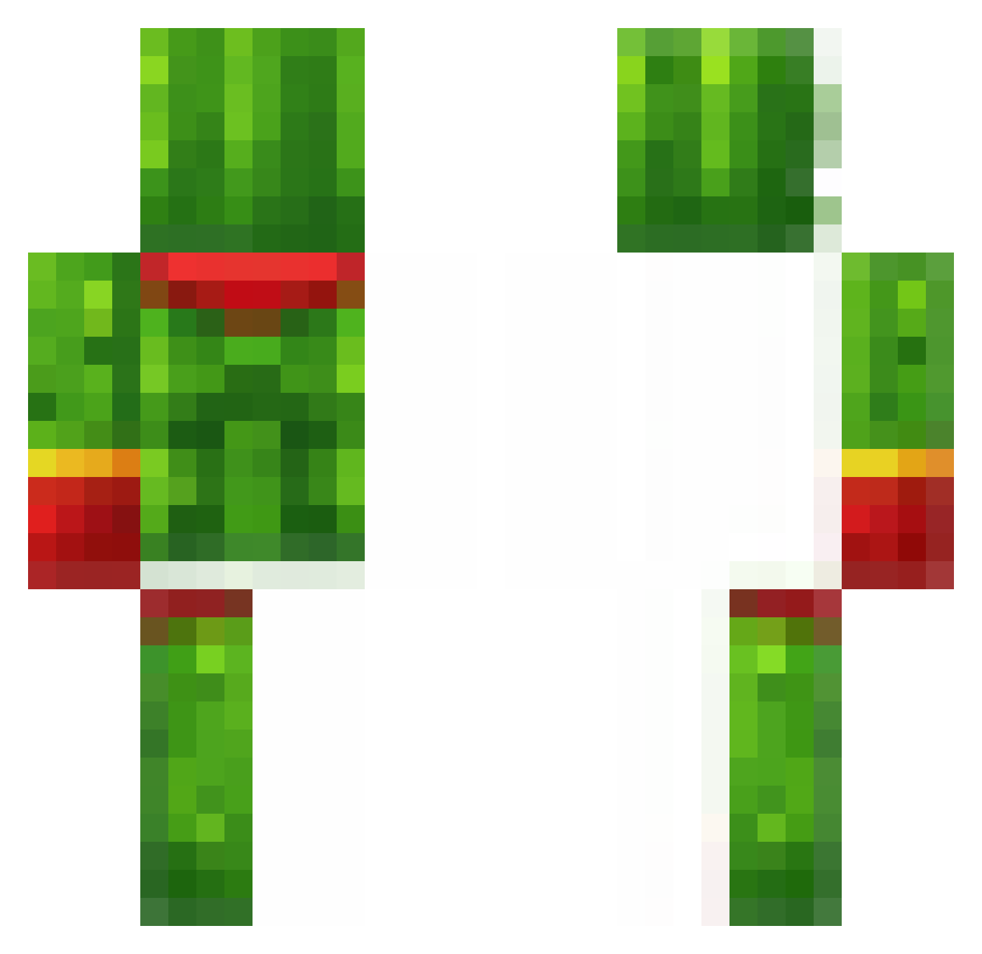 SuperNopalito Minecraft skin, front and back view