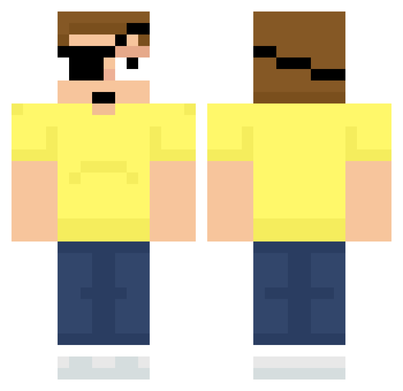 samunether Minecraft skin, front and back view