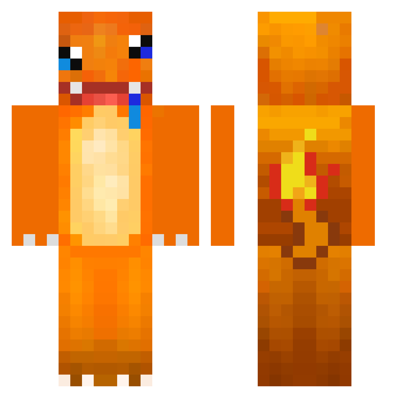 xbrizzyx Minecraft skin, front and back view