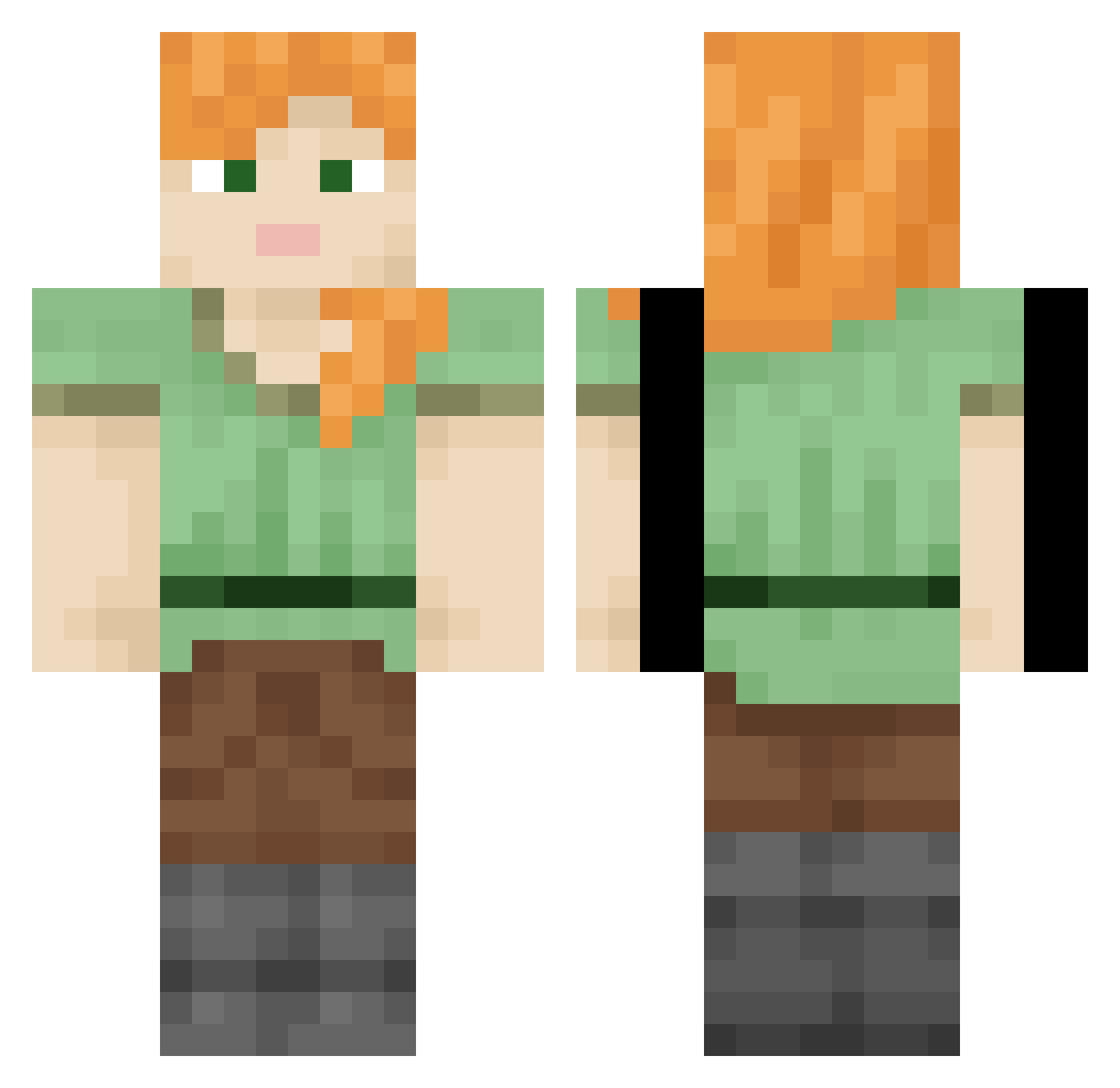 Txtto Minecraft skin, front and back view