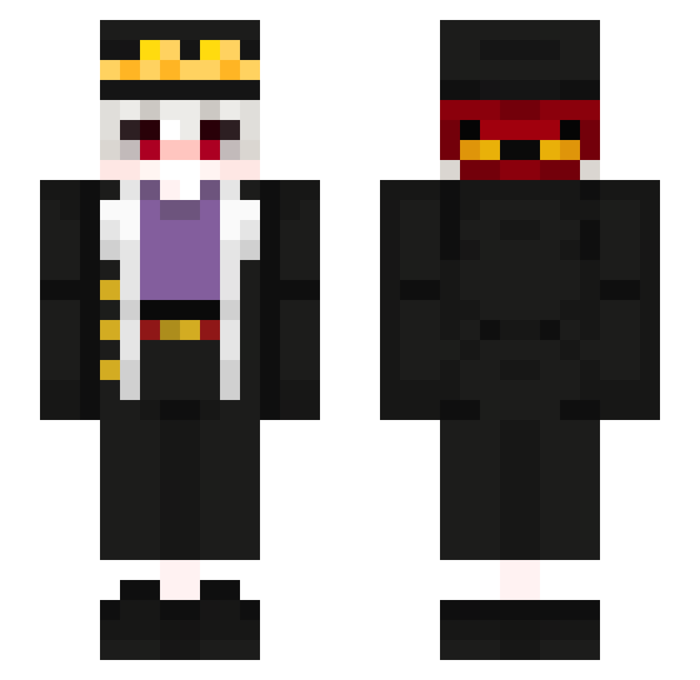 d767 Minecraft skin, front and back view