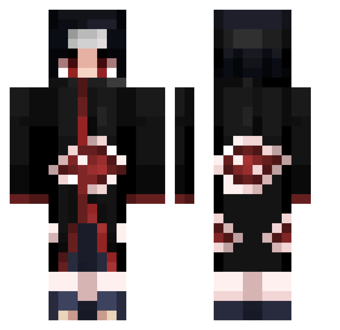 DTami Minecraft skin, front and back view