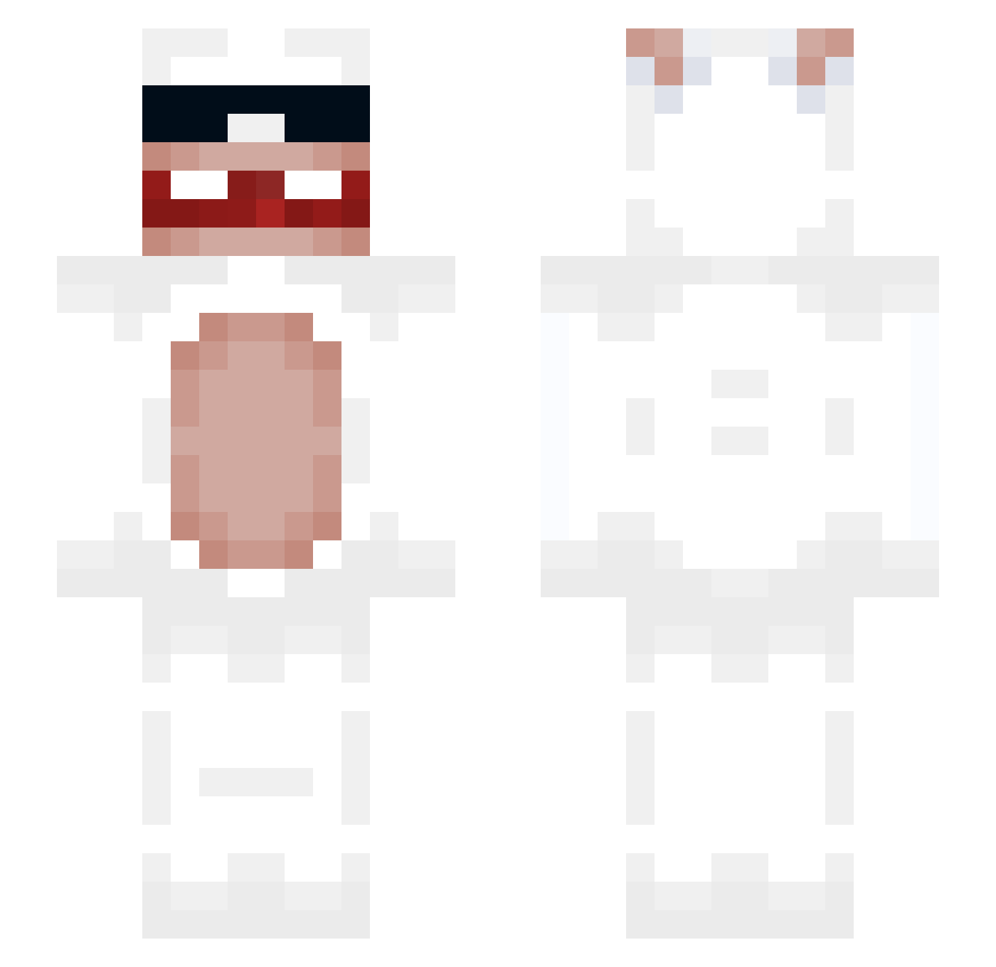 wowwan Minecraft skin, front and back view