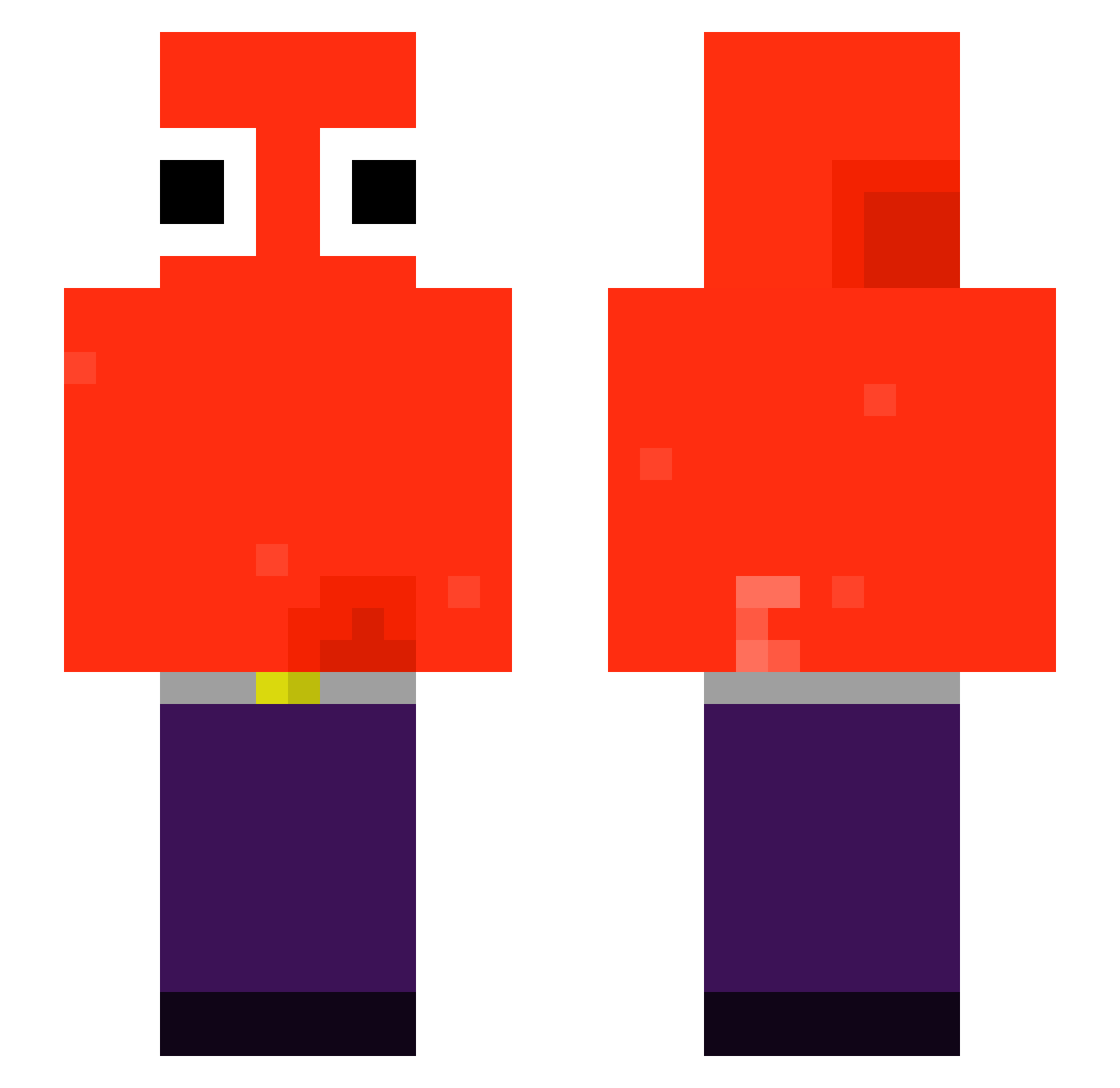 bopple Minecraft skin, front and back view