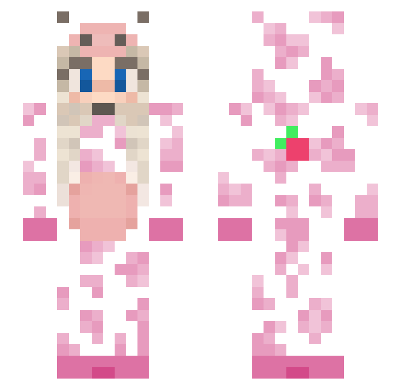 LyndsieLu Minecraft skin, front and back view