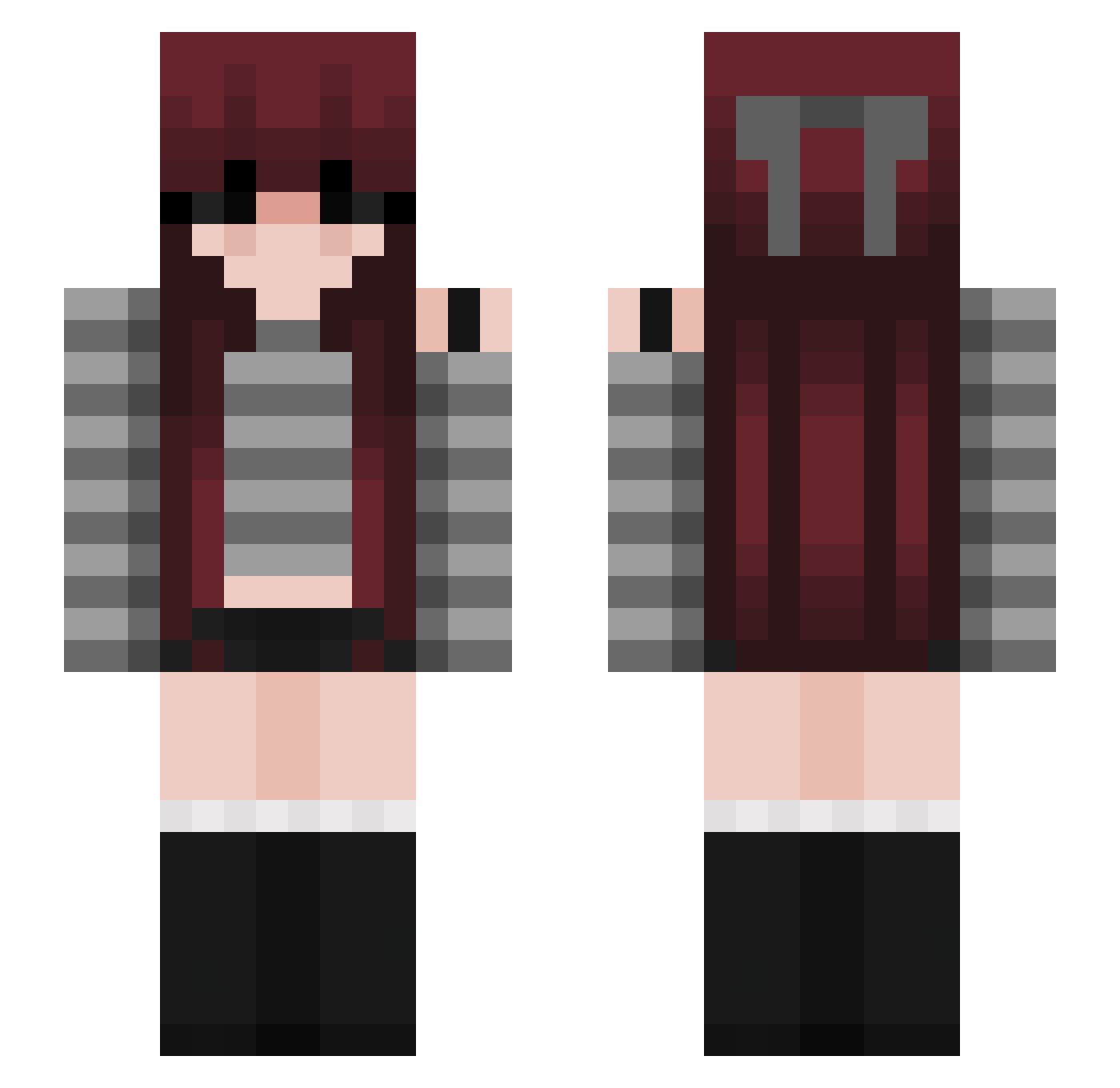 DinoLara Minecraft skin, front and back view