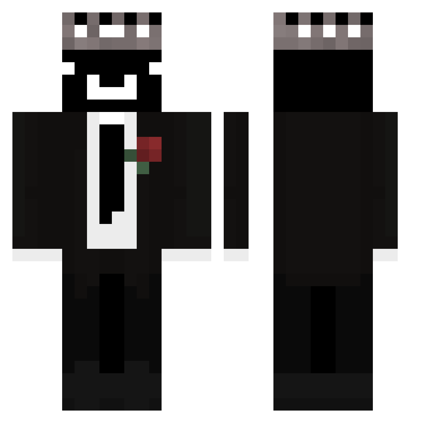 SkulBasher Minecraft skin, front and back view
