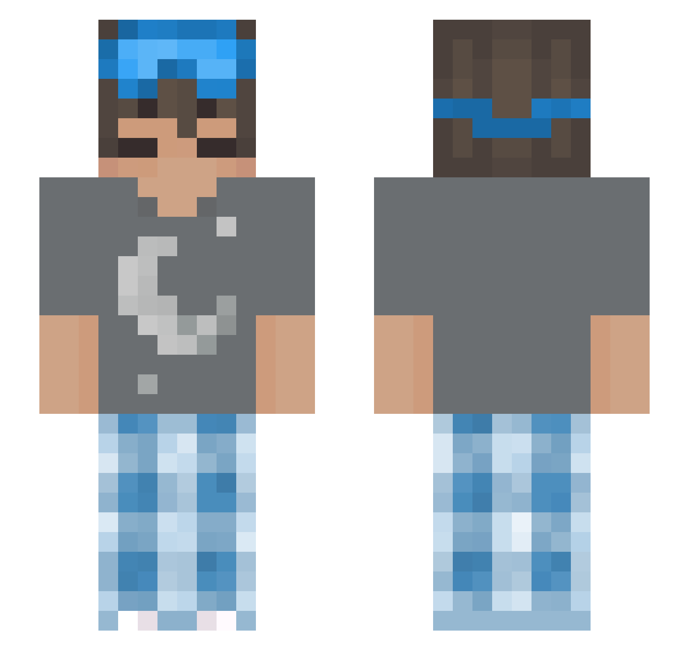 Wamworks Minecraft skin, front and back view