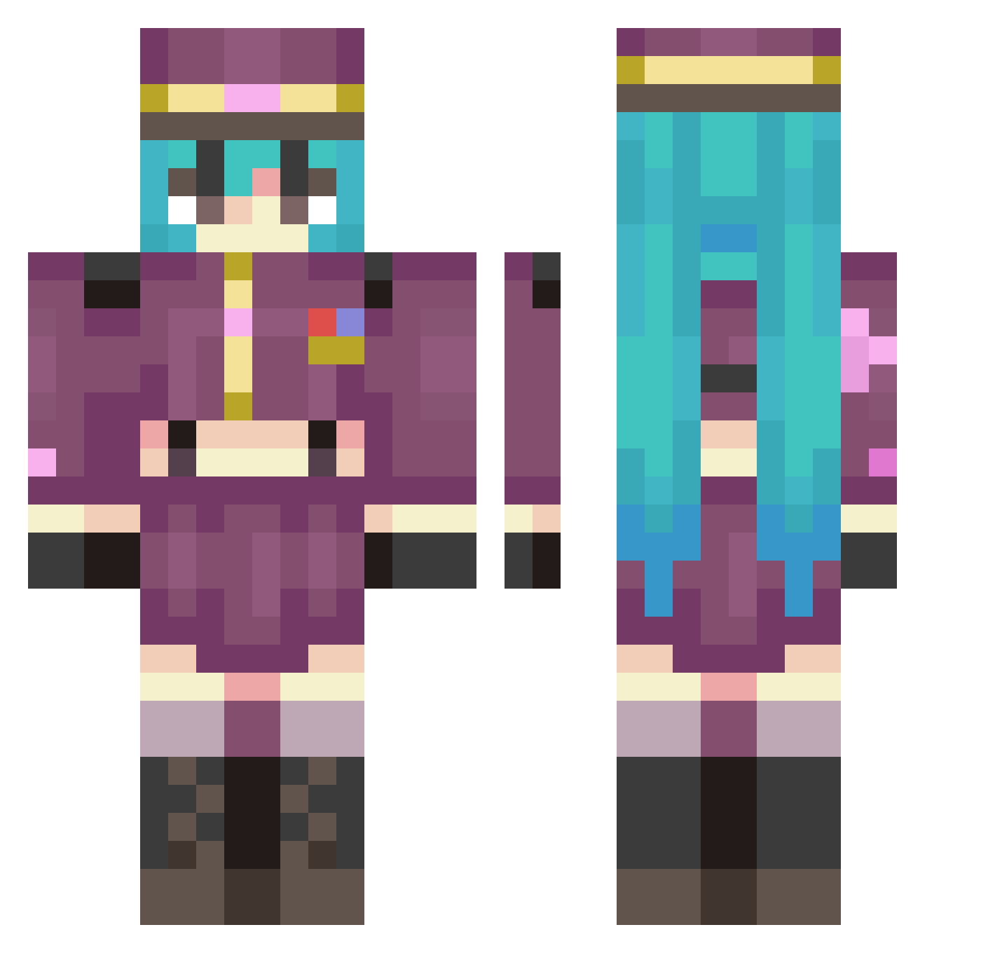 Foll_0w3r Minecraft skin, front and back view