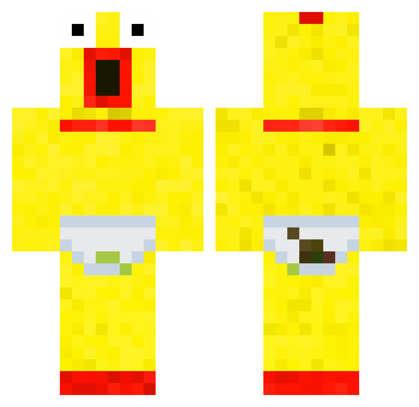 saucykale Minecraft skin, front and back view