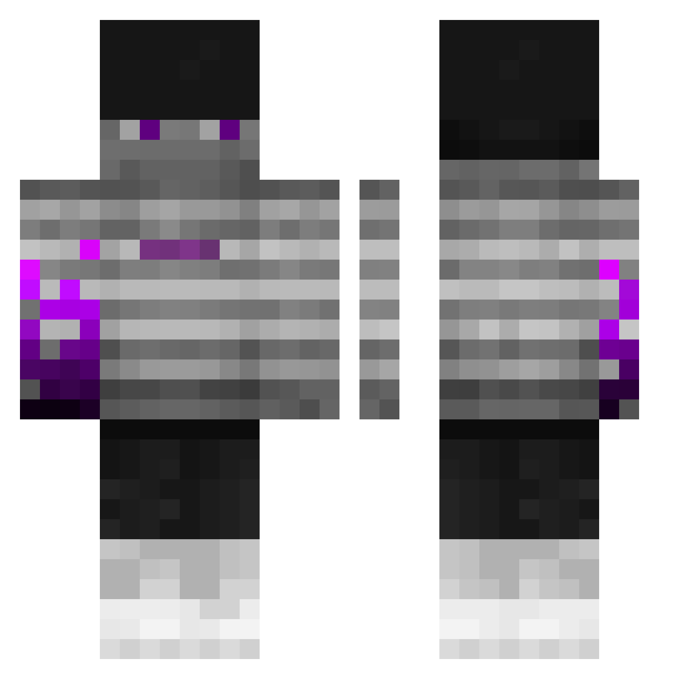Aspersyn Minecraft skin, front and back view