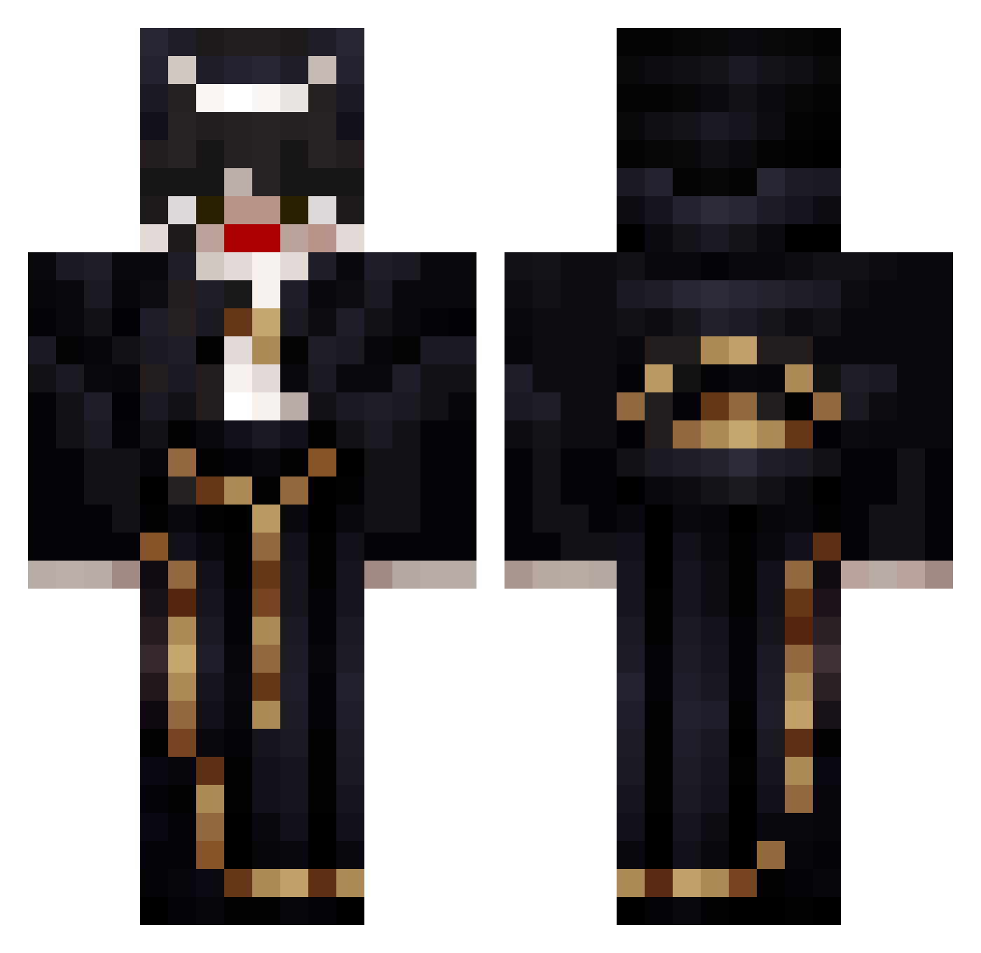 lclowntyl Minecraft skin, front and back view